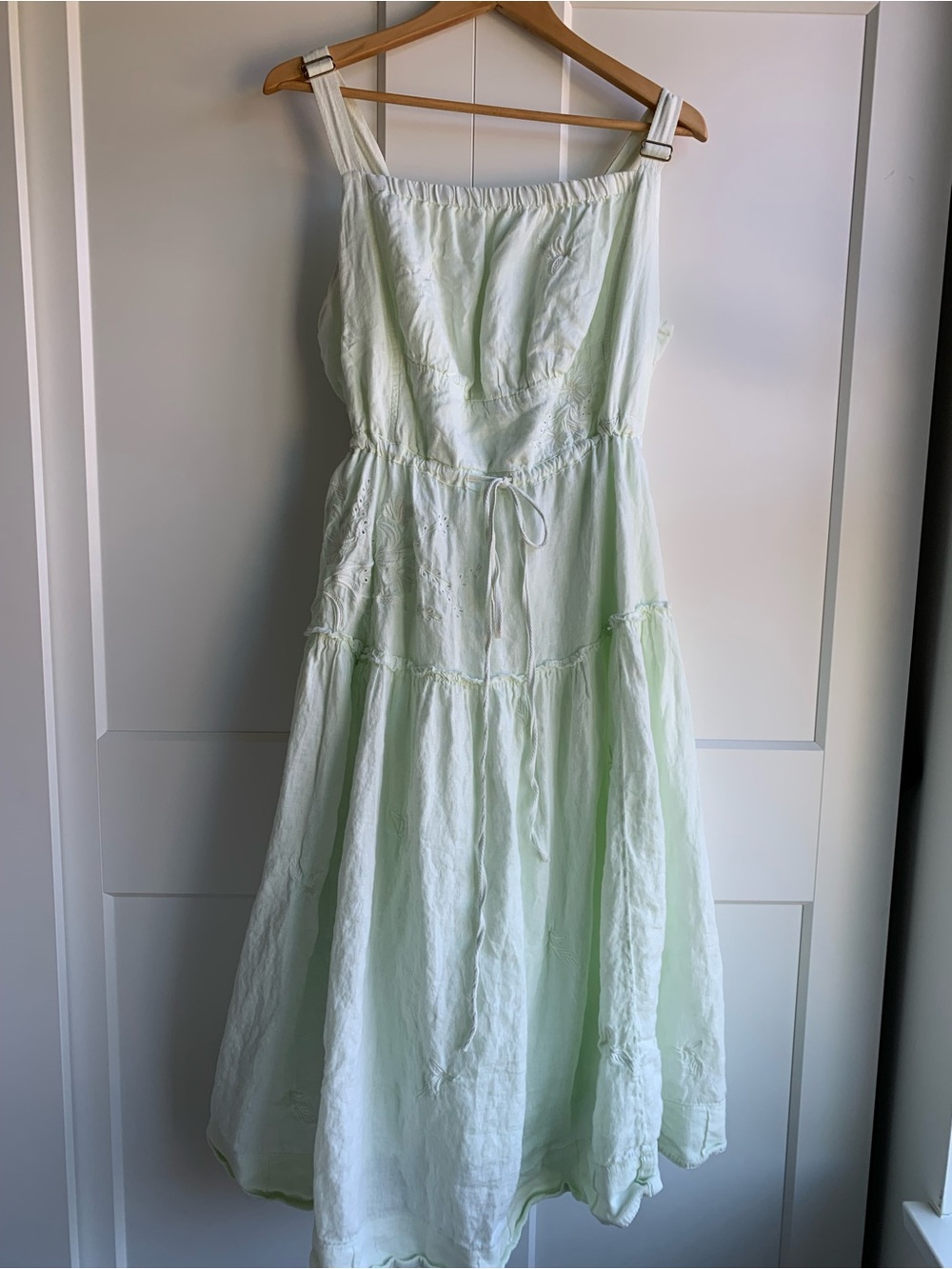 Anthropologie Pale Mint Green Eyelet Maxi Dress - Picture 5 of 16